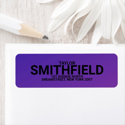 Dark Lila Gradient Return Address Label (Insitu)