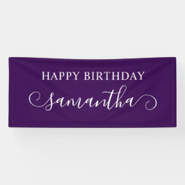 Dark Lila Happy Birthday Niedlich Curl Name Banner