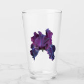 Dark Lila Iris Bloom Floral Glas (Vorderseite)