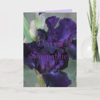 Dark Lila Iris Sympathy Card - anpassen