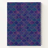 Dark Lila Monogram Mermaid Notebook Notizblock (Rückseite)