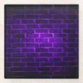 DARK LILA NEON BRICK WALL SIEHT AUS GLASUNTERSETZER (Vorderseite)