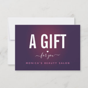 Dark Lila Ombre Romantic Heart Editable Voucher