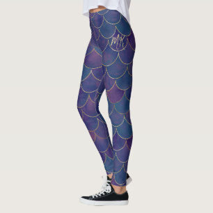Dark Lila Personalisiert Mermaid Leggings