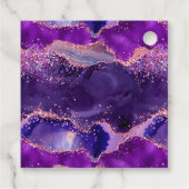 Dark Lila Pink Sequins Agate Birthday Vielen Dank Geschenkanhänger (Rückseite)