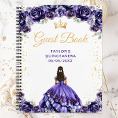 Dark Lila Princess Quinceañera Gästebuch Notizblock
