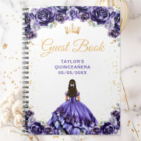 Dark Lila Princess Quinceañera Gästebuch