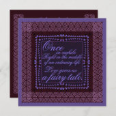 Dark Lila Romance Wedding Einladung (Vorne/Hinten)