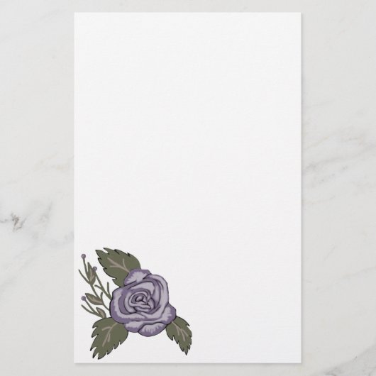 Dark Lila Rose Stationery Briefpapier (Vorderseite)