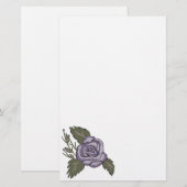 Dark Lila Rose Stationery Briefpapier (Vorne/Hinten)