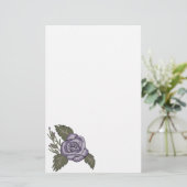 Dark Lila Rose Stationery Briefpapier (Stehend Vorderseite)