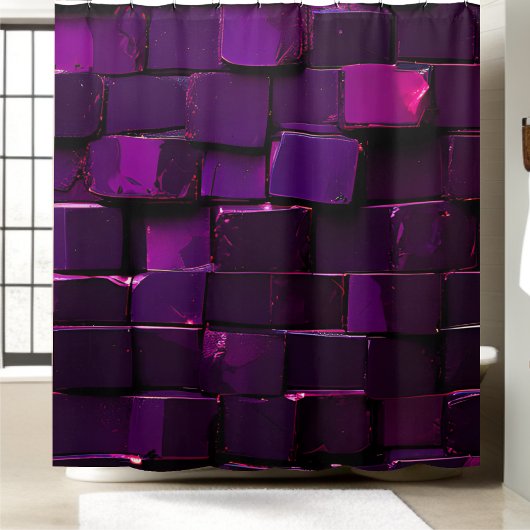 Dark Lila Sequin Duschvorhang