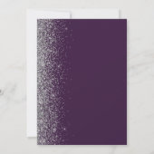 Dark Lila Silver Glitzer 70. Geburtstagsparty Einladung (Rückseite)