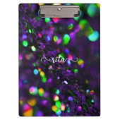 Dark Lila Sparkling Clipboard Klemmbrett (Vorderseite)