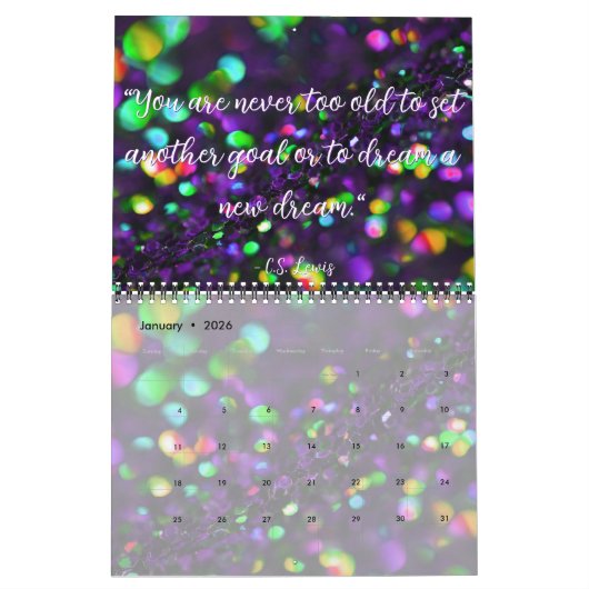 Dark Lila Sparkling Custom Timeframe Kalender (Jan 2026)