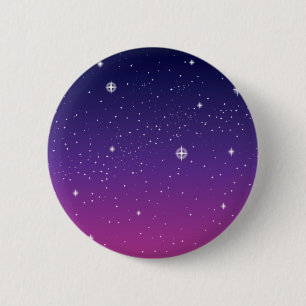 Dark Lila Starry Night Sky Button