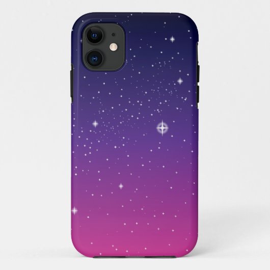 Dark Lila Starry Night Sky Case-Mate iPhone Hülle (Rückseite)