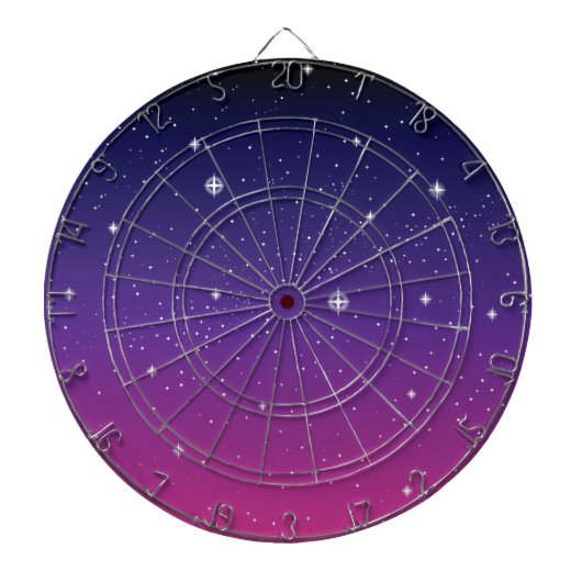 Dark Lila Starry Night Sky Dartscheibe (vorne)