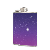 Dark Lila Starry Night Sky Flachmann (Links)