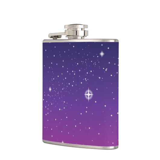 Dark Lila Starry Night Sky Flachmann (Links)