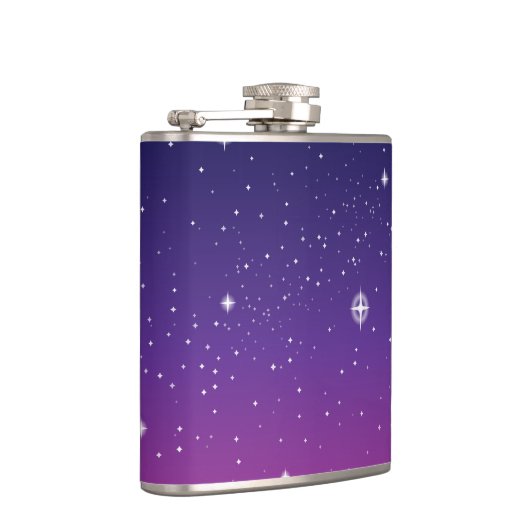 Dark Lila Starry Night Sky Flachmann (Rechts)