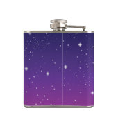 Dark Lila Starry Night Sky Flachmann (Rückseite)