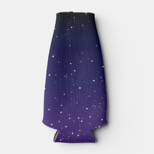 Dark Lila Starry Night Sky Flaschenkühler (Vorderseite)