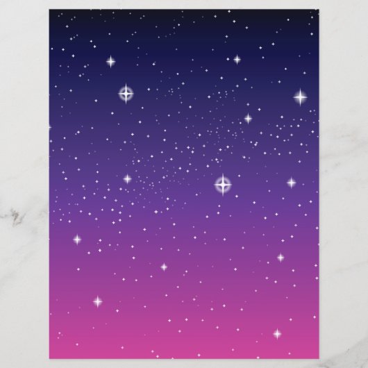 Dark Lila Starry Night Sky Flyer (Vorne)