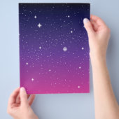 Dark Lila Starry Night Sky Flyer (Hand)
