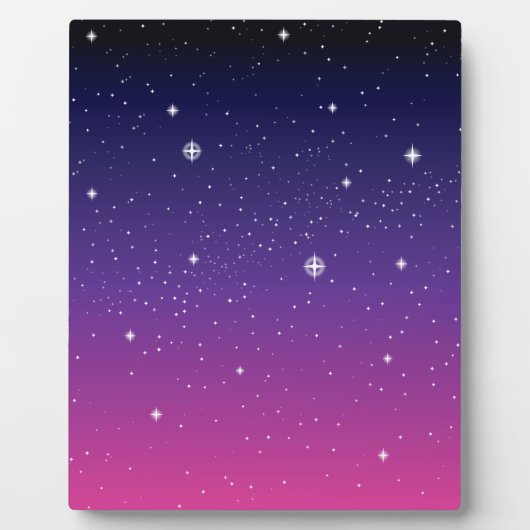 Dark Lila Starry Night Sky Fotoplatte (Vorderseite)