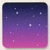 Dark Lila Starry Night Sky Getränkeuntersetzer (Vorderseite)