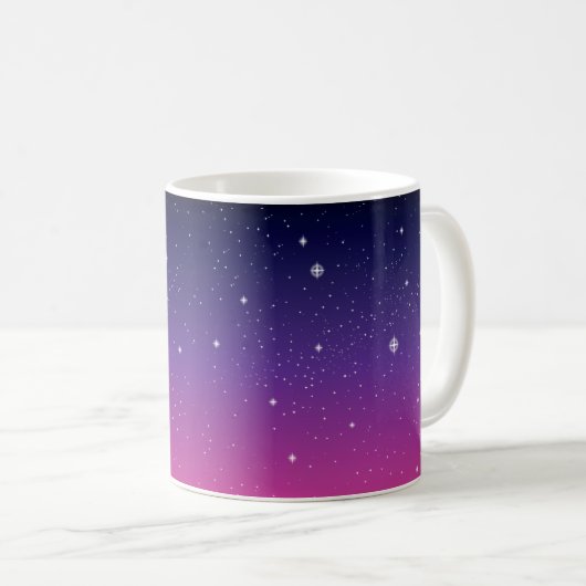 Dark Lila Starry Night Sky Kaffeetasse (VorderseiteRechts)