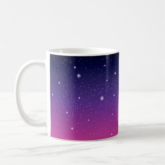 Dark Lila Starry Night Sky Kaffeetasse (Links)