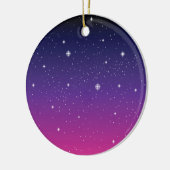 Dark Lila Starry Night Sky Keramik Ornament (Links)