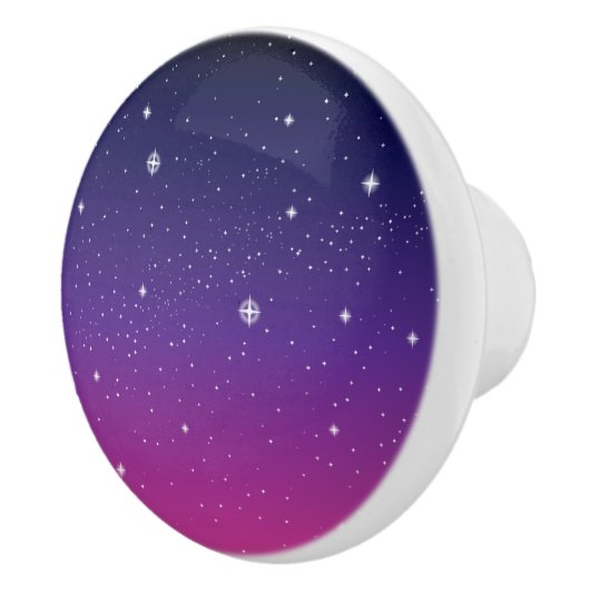 Dark Lila Starry Night Sky Keramikknauf (Rechts)