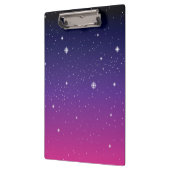 Dark Lila Starry Night Sky Klemmbrett (Links)