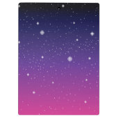 Dark Lila Starry Night Sky Klemmbrett (Rückseite)