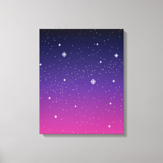 Dark Lila Starry Night Sky Leinwanddruck (Vorderseite)