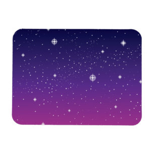 Dark Lila Starry Night Sky Magnet