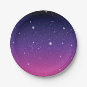 Dark Lila Starry Night Sky Pappteller (Vorderseite)