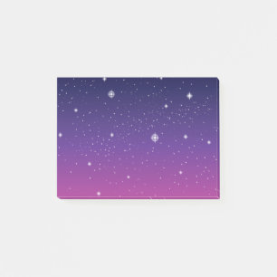 Dark Lila Starry Night Sky Post-it Klebezettel