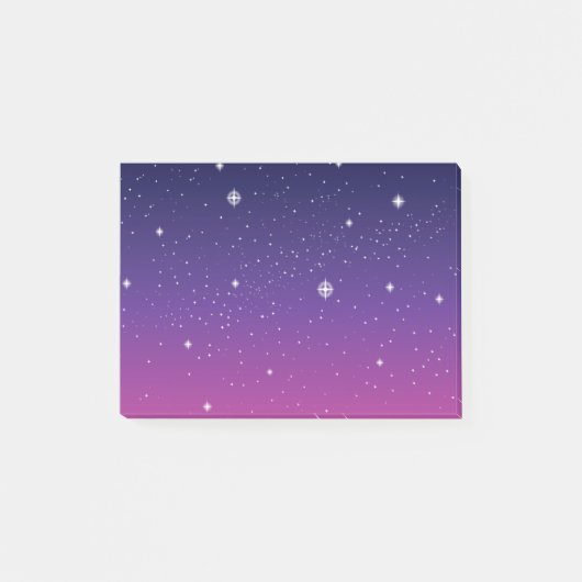 Dark Lila Starry Night Sky Post-it Klebezettel (Vorderseite)
