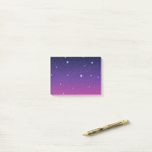 Dark Lila Starry Night Sky Post-it Klebezettel (Auf Schreibtisch)