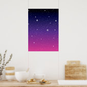 Dark Lila Starry Night Sky Poster (Küche)
