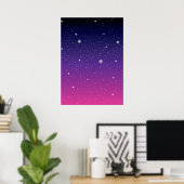 Dark Lila Starry Night Sky Poster (Heimbüro)