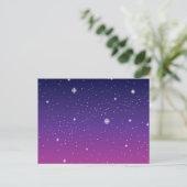 Dark Lila Starry Night Sky Postkarte (Stehend Vorderseite)