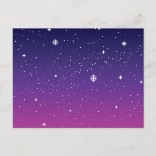 Dark Lila Starry Night Sky Postkarte (Vorderseite)