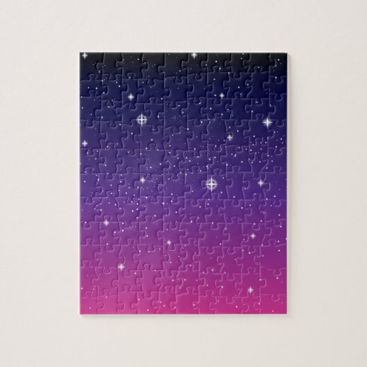 Dark Lila Starry Night Sky Puzzle (Vertikal)
