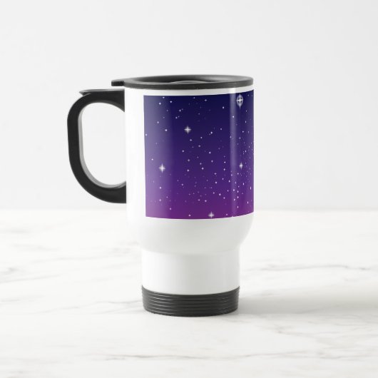 Dark Lila Starry Night Sky Reisebecher (Links)