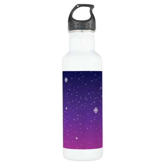Dark Lila Starry Night Sky Trinkflasche (Vorderseite)